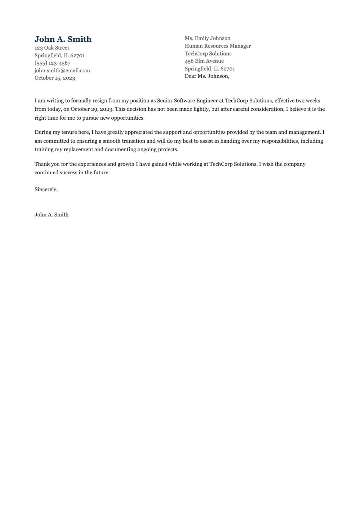 Professional resignation letter from analyst to hiring manager_variant_1